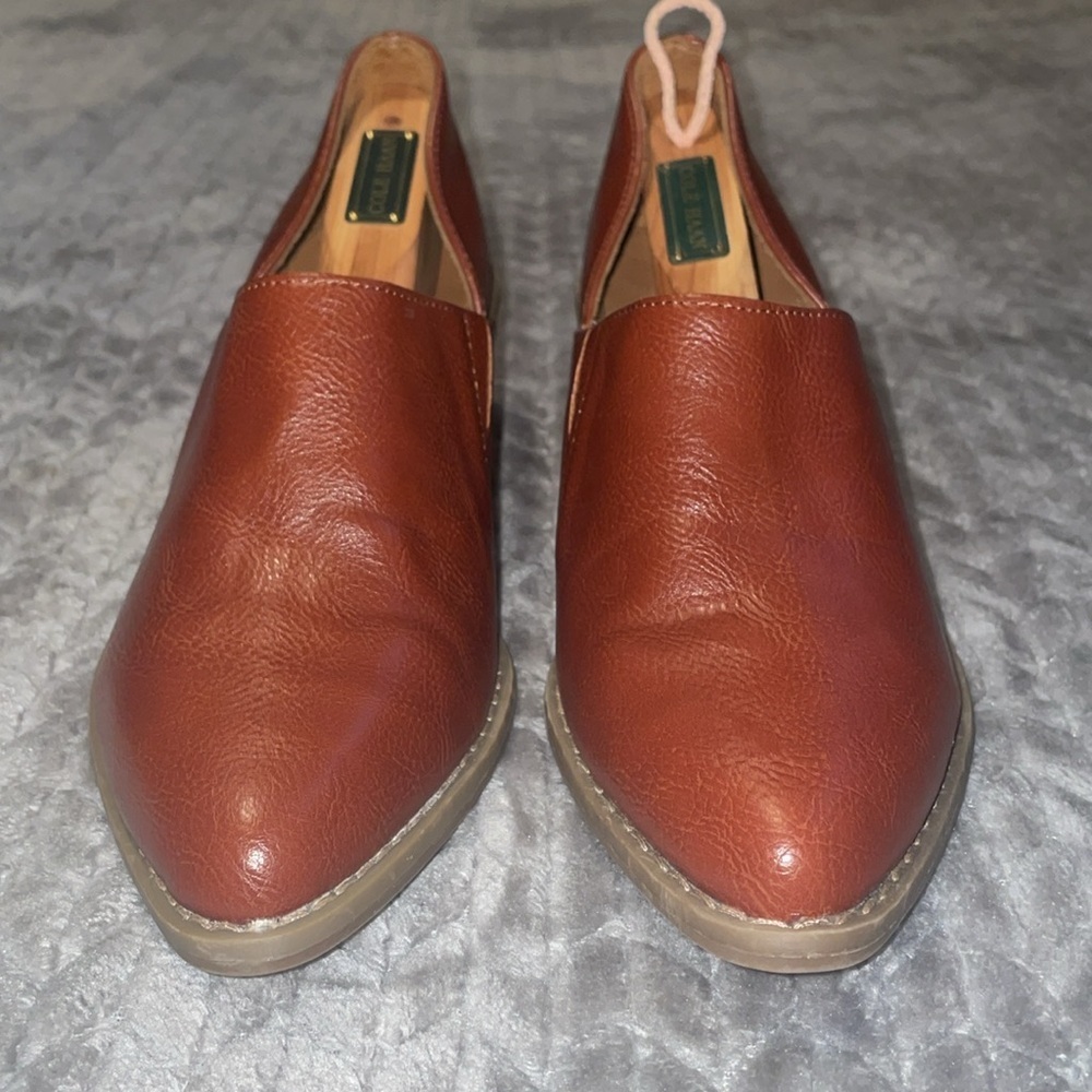 Anthropologie Cynthia Rowley‎ Brown Vegan Leather Eddie Booties Mules 8.